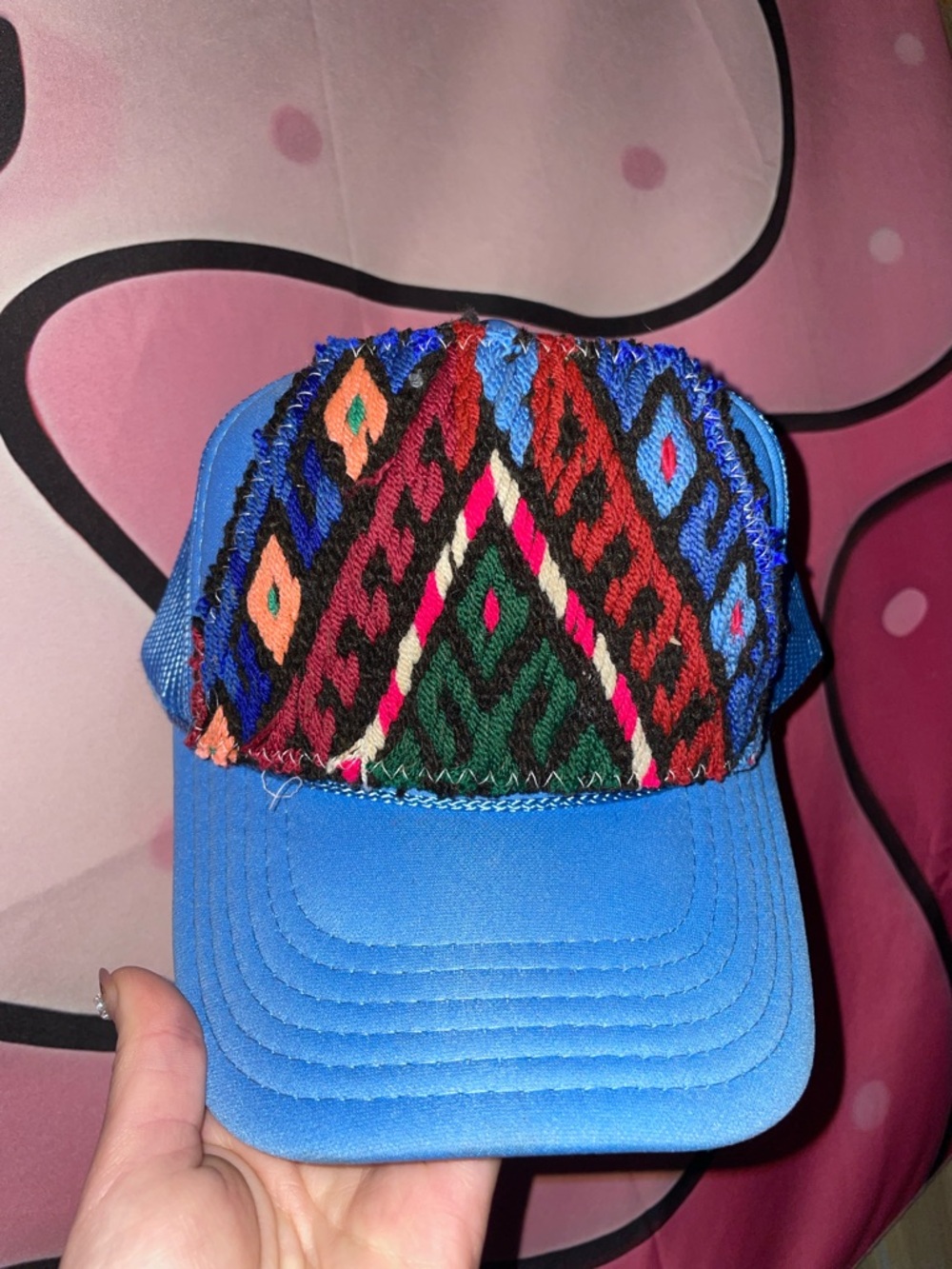 OTTO Orijinal Blue Mesh Trucker Cap with Red Logo